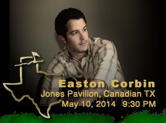 Easton Corbin performing at the 2014 Canadian River Music Festival
